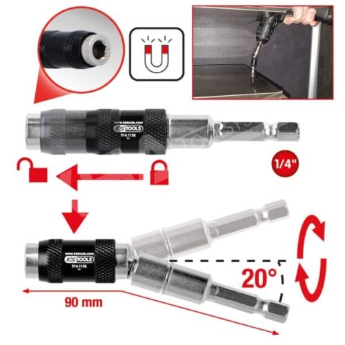 1/4" Magnetischer Schnellwechsel-Bithalter mit Gelenk