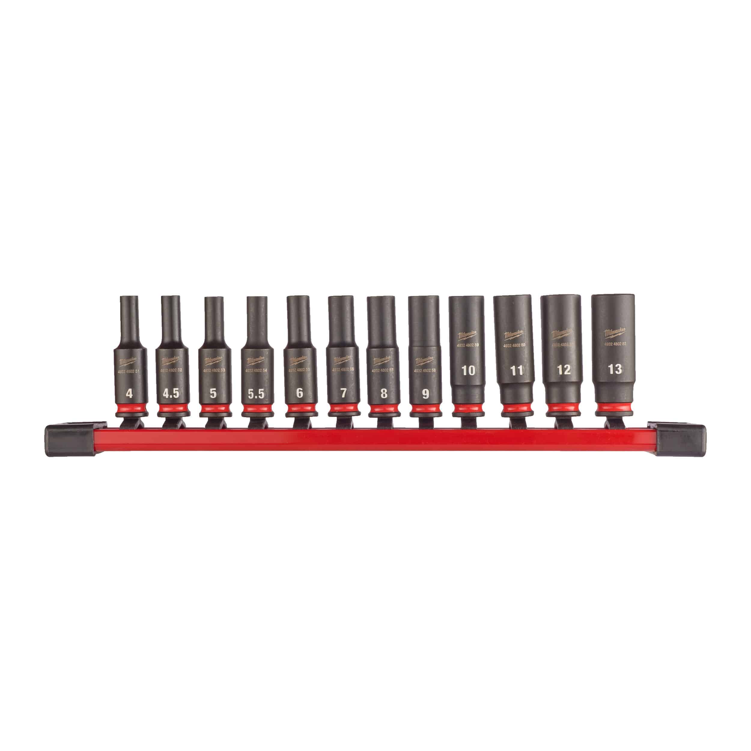 Milwaukee Shockwave Schlagnuss-Set 3/8" Lang 8-teilig – Chrom-Molybdän Für Schlagwerkzeuge